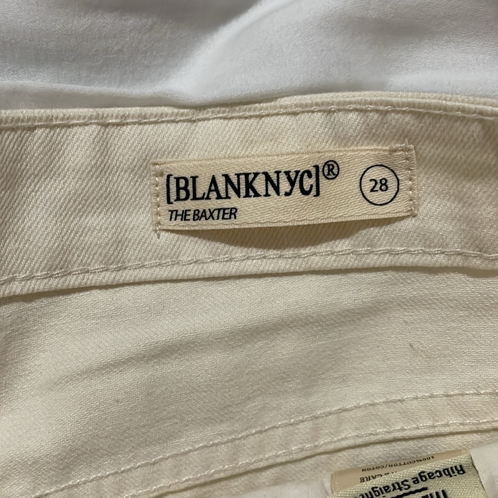NWT Blank NYC The Baxter ribcage straight leg cream jeans in size 28 - Picture 5 of 10